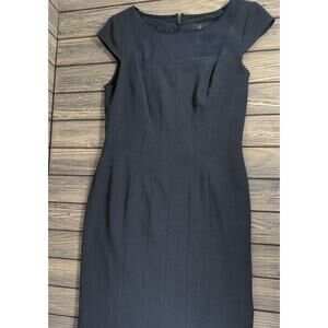 Adrianna Papell Sheath Dress Cap Sleeve Midi Gray Straight Formal Date Size Wm 6